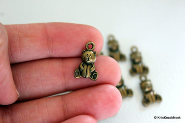 10 x Bronze Tone Bear Charm Pendants 16mmx10mm